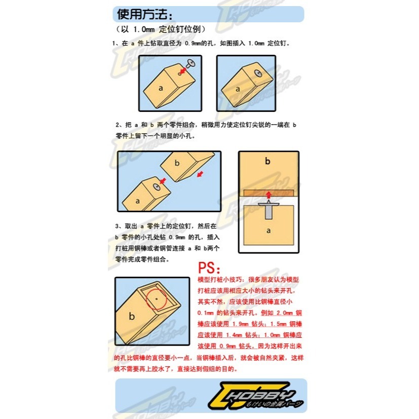 【Max模型小站】CJ 金屬補品 鋼彈改件GK模型【打樁定位釘 一包5入】-細節圖2