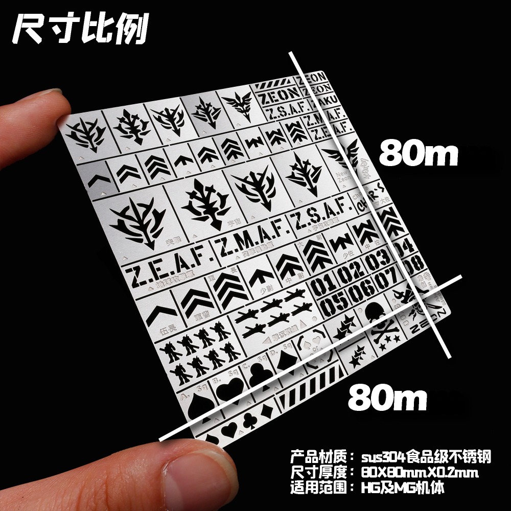 【Max模型小站】艾烈臣 AJ0076 鋼彈吉翁薩克番號戰績微標機體漏噴板-細節圖2