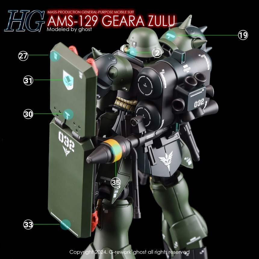 【Max模型小站】炎水貼 GHOST HG(95) 基拉祖鲁 隊長機 親衛隊 柯朗基博專用機 螢光水貼-細節圖4