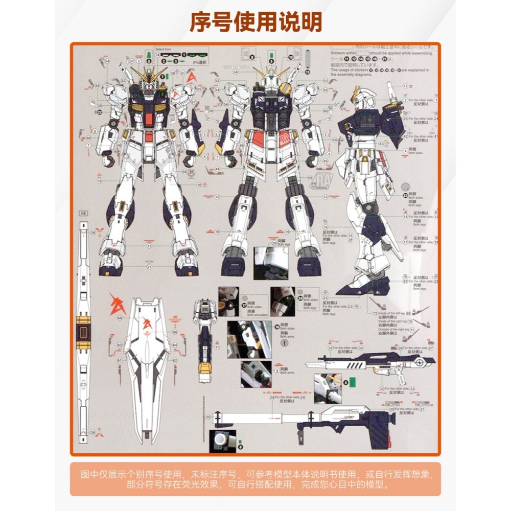 【Max模型小站】GUGU RG032 1/144 NU 牛鋼彈RG HG通用款 模型高清水貼-細節圖3