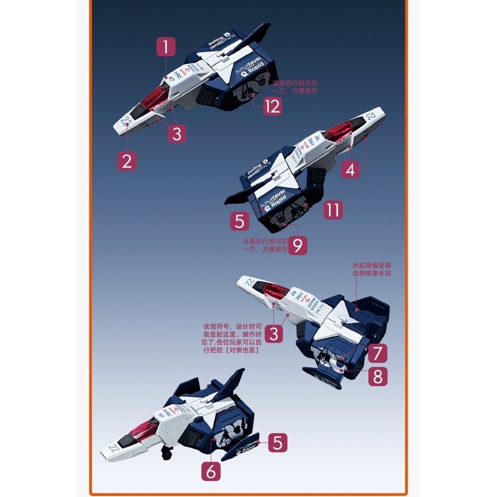 【Max模型小站】GUGU X20胖虎元祖 MG比例 小紅牛 F1配色高清水貼-細節圖5