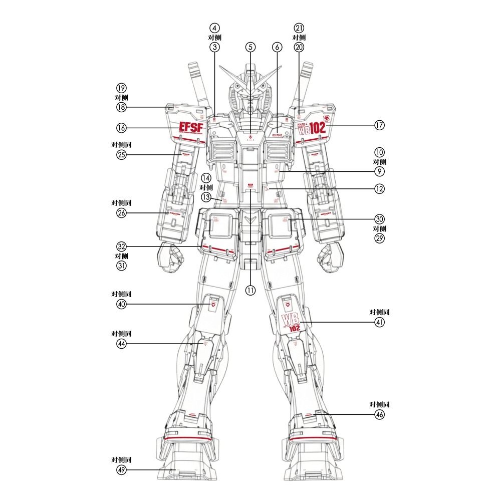 【Max模型小站】三紅領域 RG RX-78-2 2.0 RG元祖2.0 KA風格 高清 水貼-細節圖3