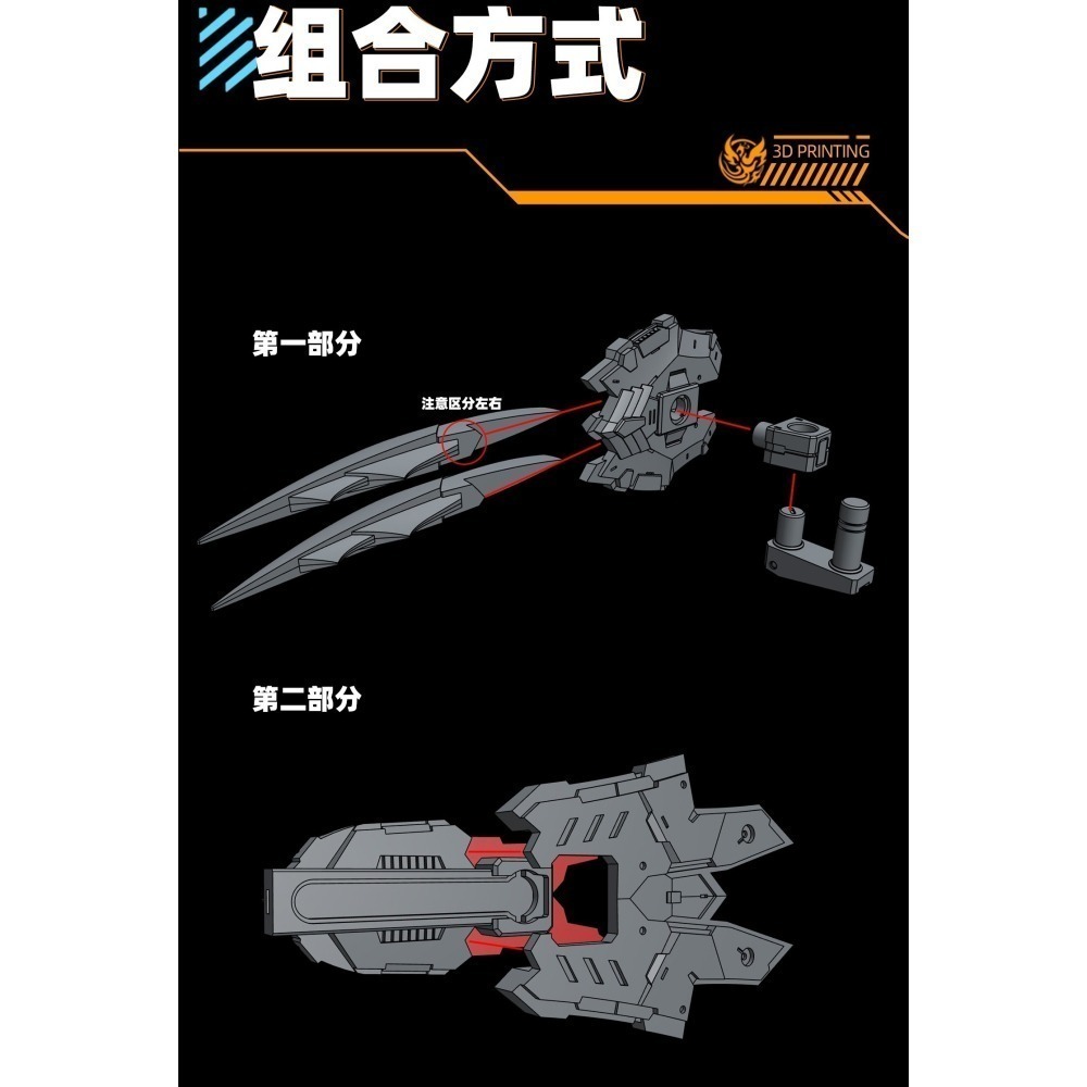 【Max模型小站】菲尼克斯 A-32 1/144比例 鋼彈機娘通用武裝 武器改件 双刺盾-細節圖3