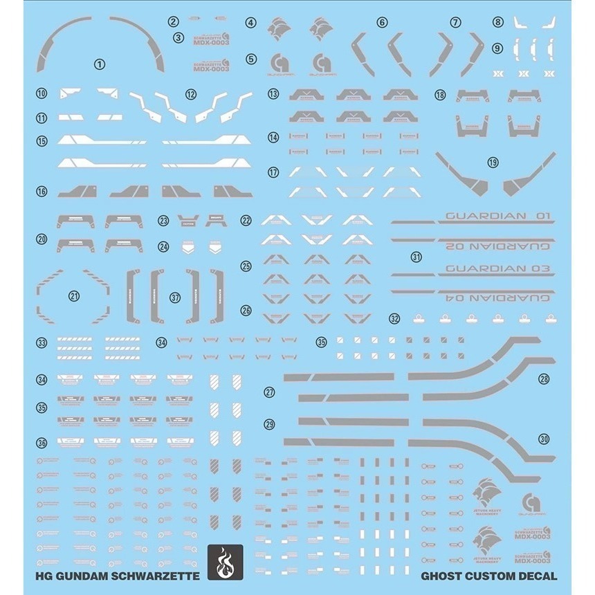 【Max模型小站】炎水貼 GHOST原創 HG(59) 水星的魔女25 戰騎鋼彈 高清 螢光水貼-細節圖2