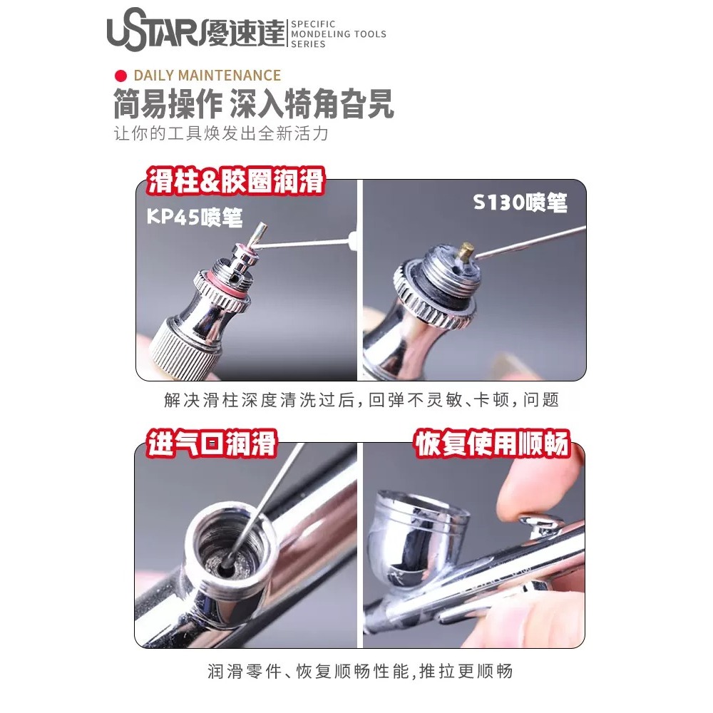 【Max模型小站】優速達 保養潤滑油 模型噴筆部件金屬工具纖細针管防銹油 UA-90226-細節圖3
