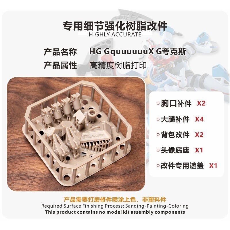 【Max模型小站】TAS沉迷者 HG GQuuuuuuX G庫艾克斯 3D打印改件-細節圖2