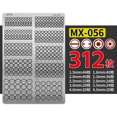 【Max模型小站】模式玩造 鋼彈機甲模型 MGHG通用仿螺絲樣式 MX系列(055-058)-規格圖8