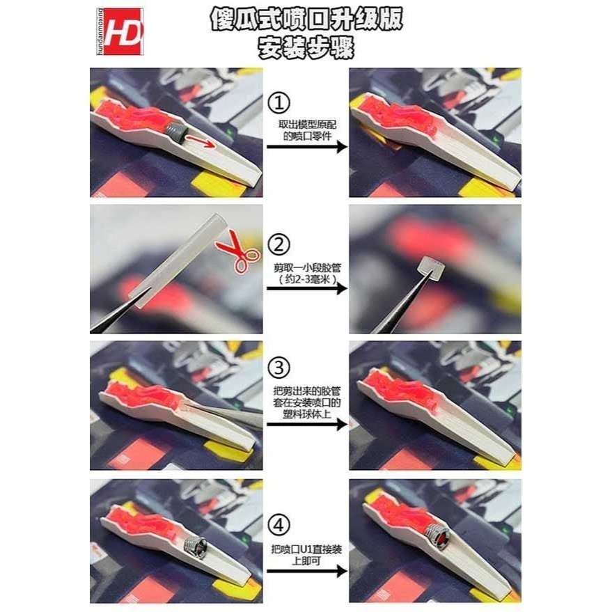 【Max模型小站】HD 鋼彈模型金屬補品改件 UC系通用 簡易傻瓜金屬噴口(單顆零售)-細節圖2