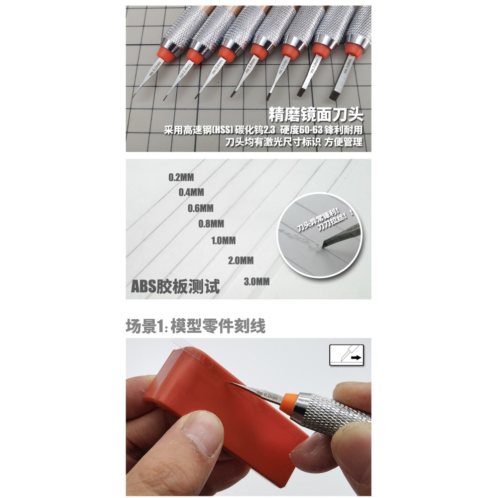 【Max模型小站】模式玩造 MS048 鋼彈軍事模型 細節改造 精密刻線 金屬推刀-細節圖3