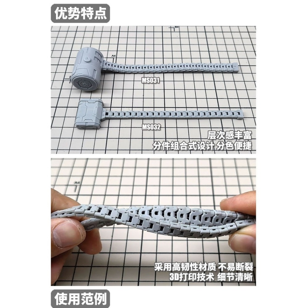 【Max模型小站】模式玩造 HS031/HS032 鋼彈科幻模型 細節改造補品 子彈鍊 彈夾鍊-細節圖5
