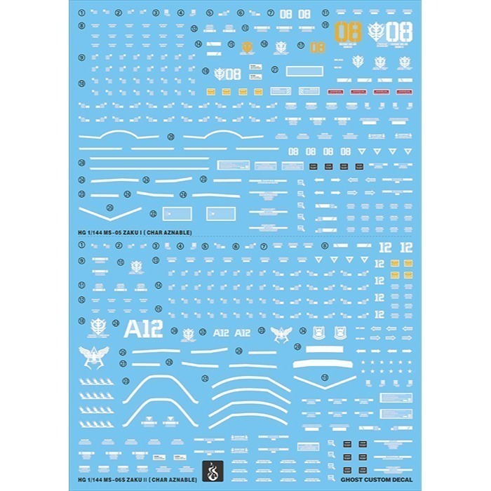 【Max模型小站】炎水貼 GHOST版 HG(51) GTO 薩克1 薩克2 夏亞薩克 螢光 水貼-細節圖2