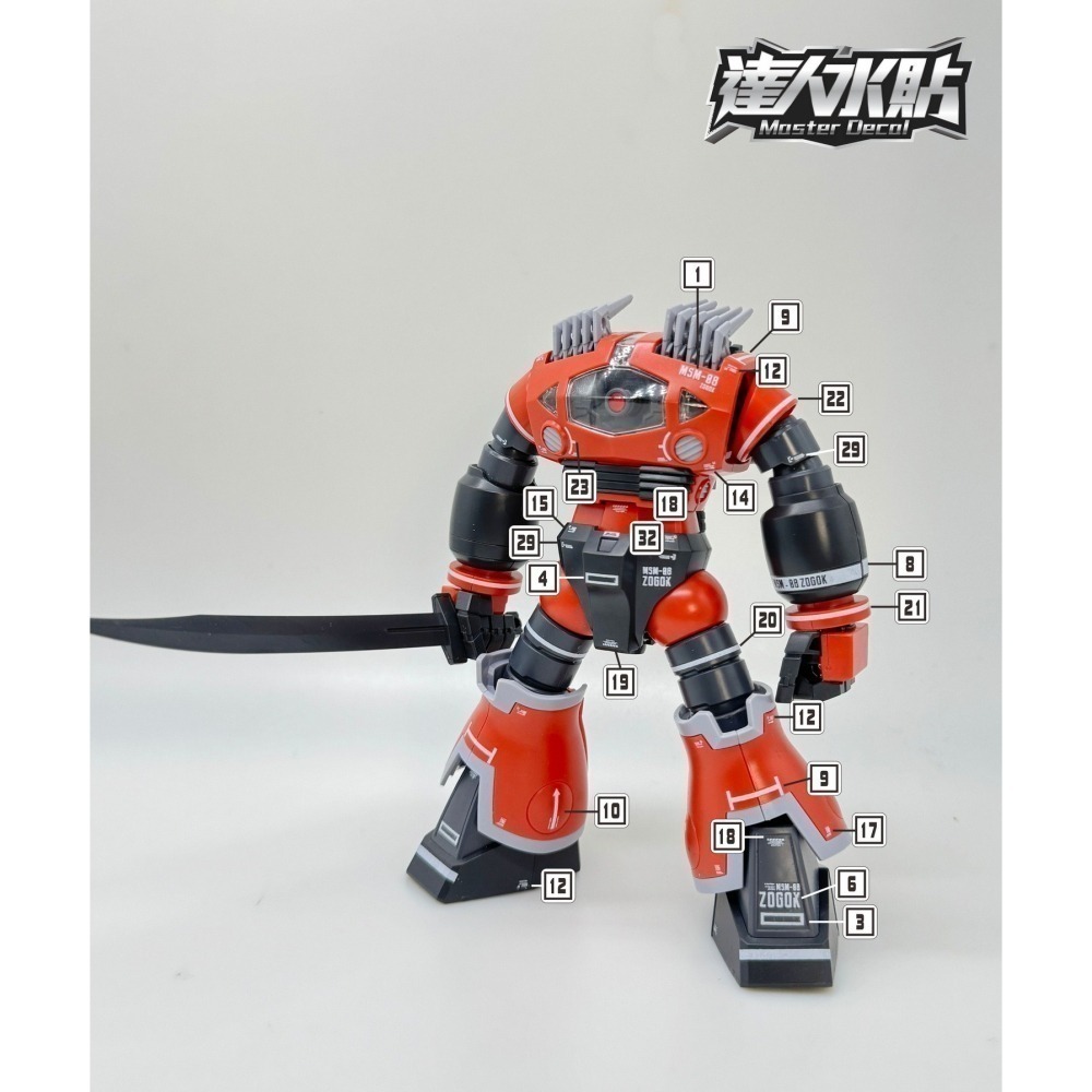 【Max模型小站】達人 (H100) ZOGOK MSM-08 佐寇克 HGUC 螢光水貼-細節圖3