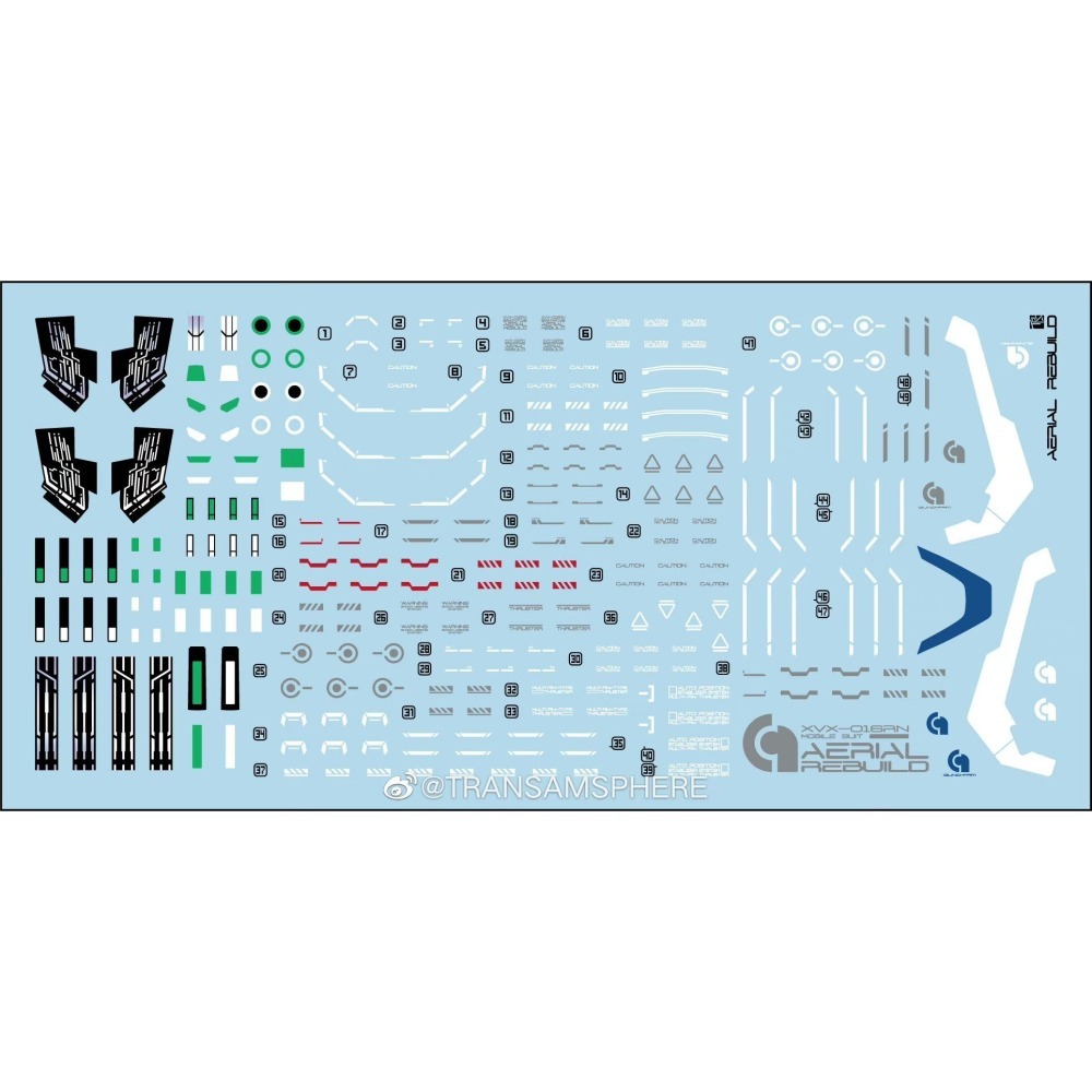 【Max模型小站】三紅領域 HG 水星的魔女 風靈 修改型 刻痕 炫彩 水貼-細節圖2