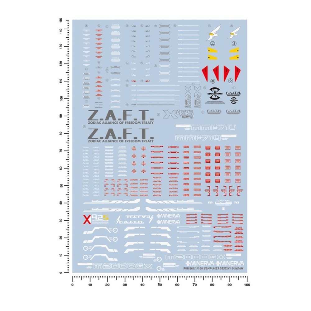 【Max模型小站】匠心社 命運鋼彈ZGMF-X425高精度 螢光水貼[MG101]-細節圖2
