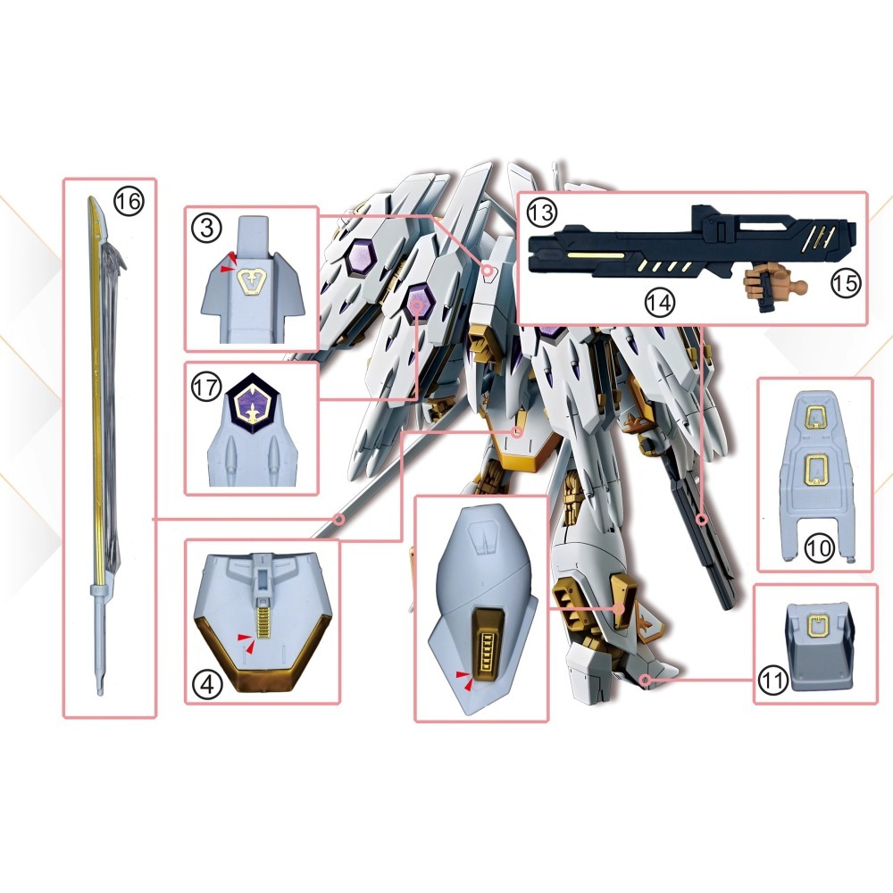 【Max模型小站】新月 (HG)黑騎士小隊迦樓羅神鳥 細節改造金属蝕刻片-細節圖4