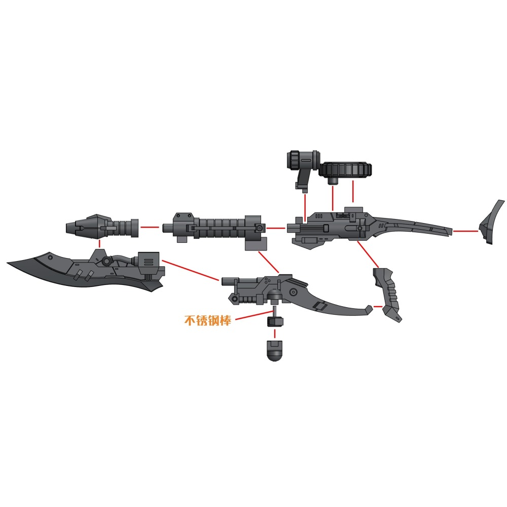 【Max模型小站】菲尼克斯 A-13 HG 刺刀型薩克機槍 武器改件1/144比例通用接口-細節圖3