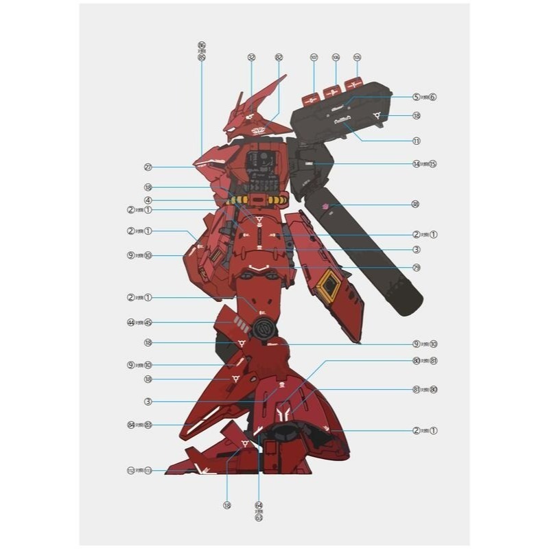 【Max模型小站】拾壹零 RG 沙薩比 匠沙 解體匠機樣式 模型 專用水貼-細節圖4