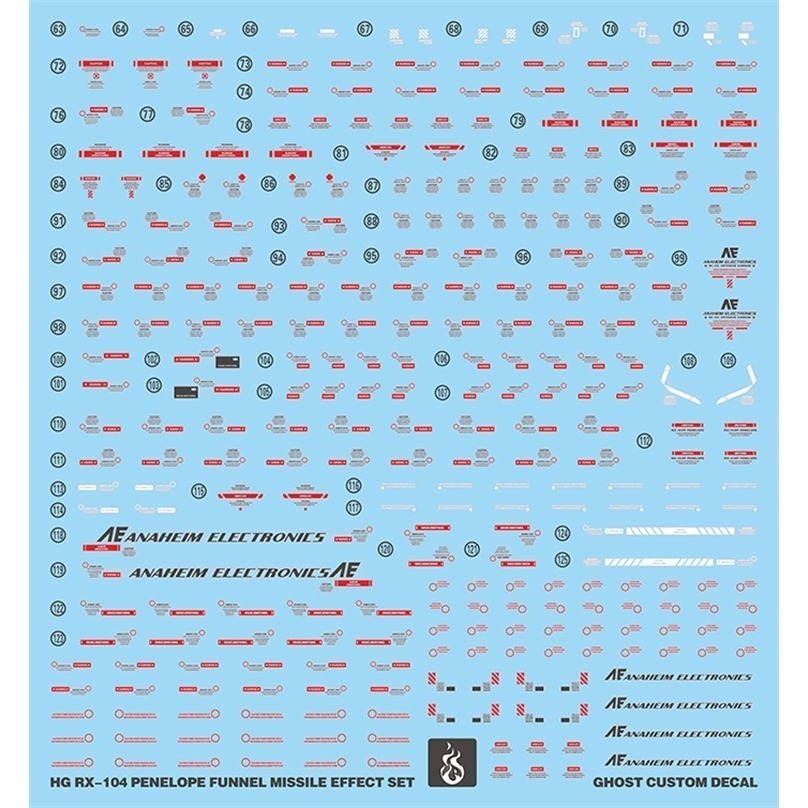 【Max模型小站】炎水貼 GHOST版 HG(44) 潘妮洛普 鋼彈 大白鵝 RX-104 螢光水貼-細節圖3