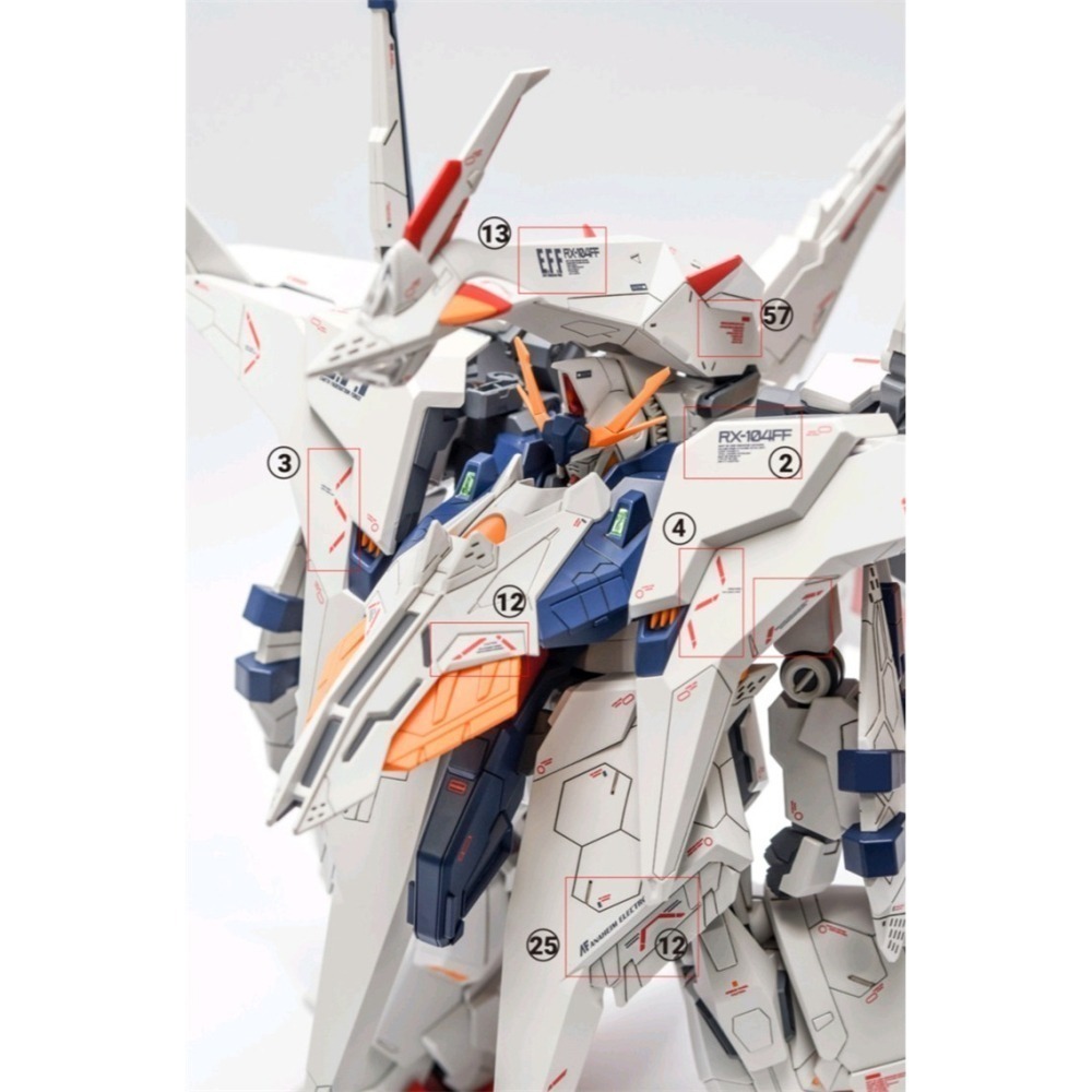 【Max模型小站】炎水貼 GHOST版 HG(44) 潘妮洛普 鋼彈 大白鵝 RX-104 螢光水貼-細節圖6