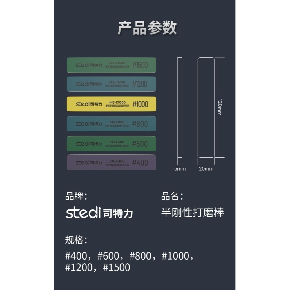 【Max模型小站】司特力 半鋼性打磨棒 模型水口處理打磨條 抛光工具 水性耐用-細節圖6