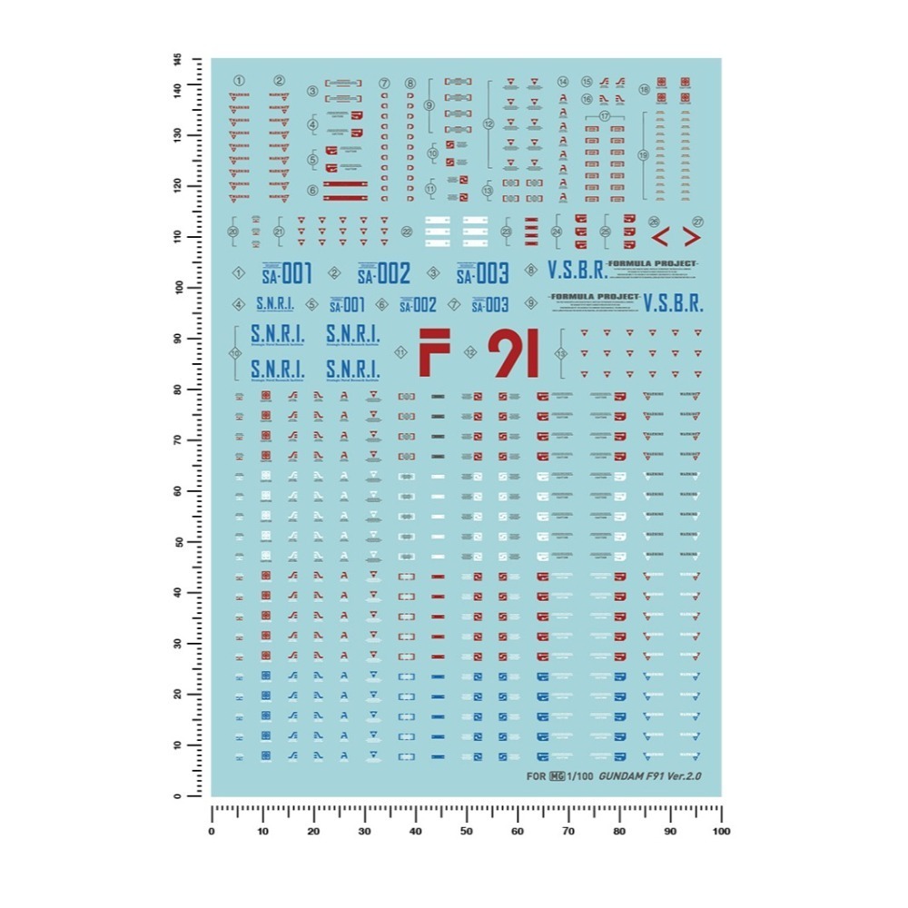 【Max模型小站】匠心社 MG-201 F91鋼彈2.0 高精度水貼-細節圖2