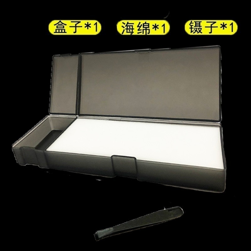 【Max模型小站】水貼盒 附海绵鑷子模型水貼浸泡分離操作工具 (透明黑)-細節圖5