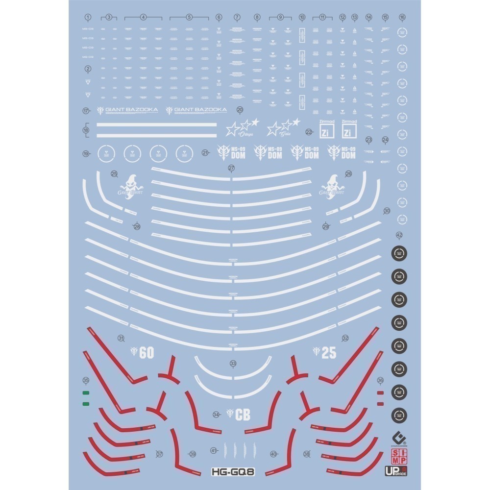 EVO HG(50) GQ德姆里克德姆 1144 蓋亞機 奥爾迪加機 螢光水貼-細節圖2