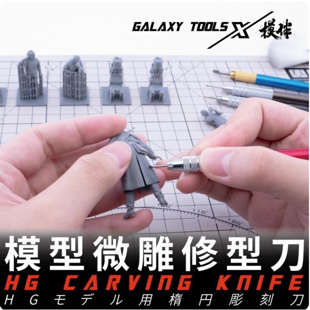 【Max模型小站】星河 橢圓斜角推刀 模型微雕修型刀 T09H(1.5/ 3.0mm 灰色)-細節圖2