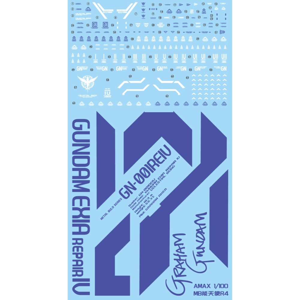 【Max模型小站】AMAX 1/100 MG MB 能天使R4 帶地台用水貼-細節圖2