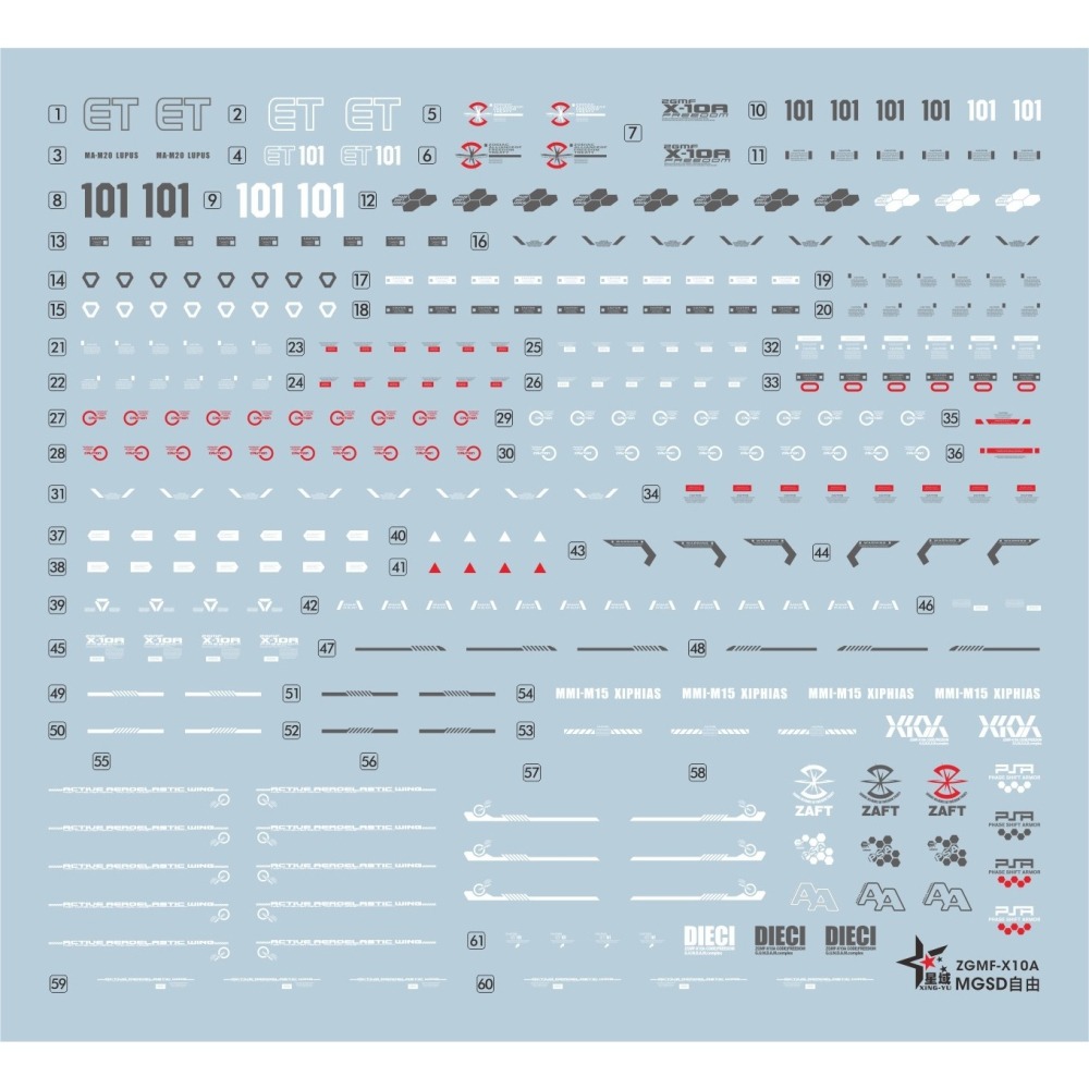 【Max模型小站】星域 MGSD Q版ZGMF-X10A Freedom 自由e; 204 高清 螢光水貼-細節圖2