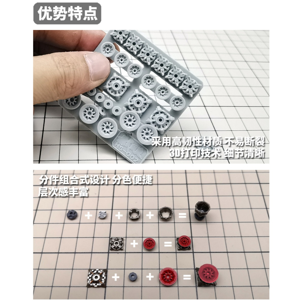 【Max模型小站】模式玩造 HS002/HS004 鋼彈科幻模型 細節改造補品 通用噴射器噴口-細節圖4