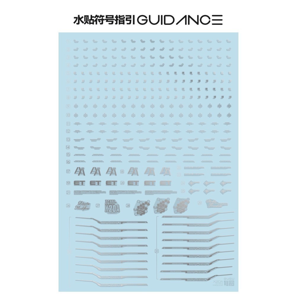 【Max模型小站】GUGU MGEX 攻擊自由 午夜塗層限定 暗黑攻擊自由 水貼-細節圖2