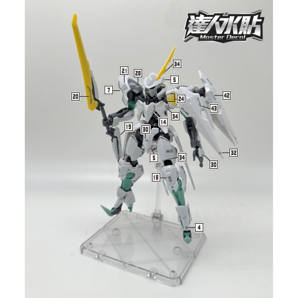【Max模型小站】達人 (H092) IBO HG 奥特琳德 鐵血 PB 1/144 螢光水貼-細節圖3