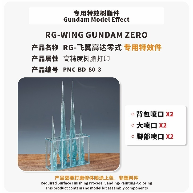 【Max模型小站】TAS沉迷者 RG飛翼鋼彈零式 鋼彈W 特效件3D改件-細節圖2