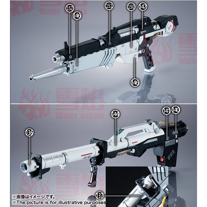 【Max模型小站】雪焰 1/60 Nu 解體匠機 牛鋼彈 大班匠牛 螢光水貼(5張入)-細節圖8
