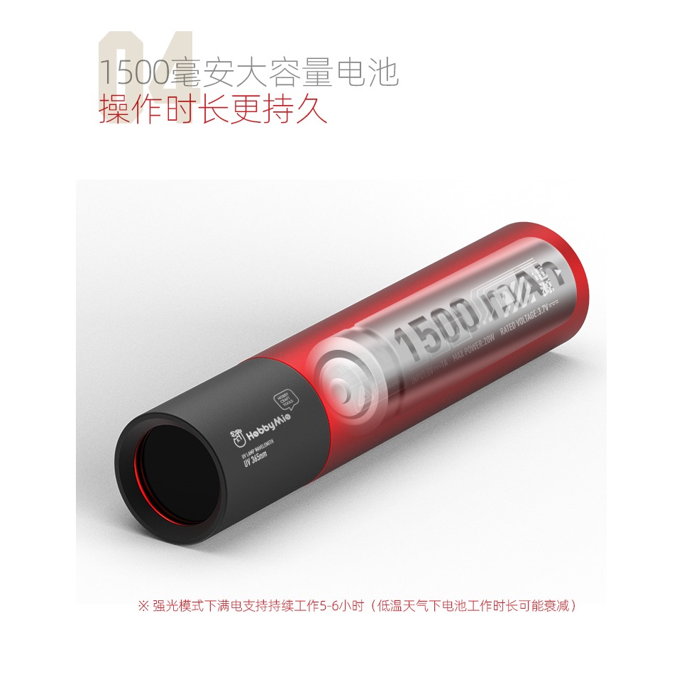 【Max模型小站】喵匠 HOBBY MIO UV 紫外光手電筒 365nm 充電款(可雙向充電)-細節圖6
