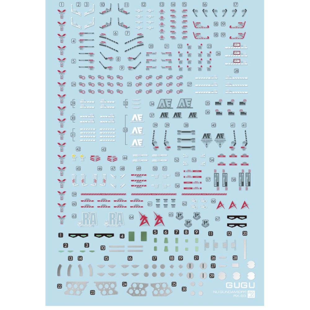 【Max模型小站】GUGU RG 1/144 牛鋼彈 雙翼牛 雙浮游炮 高清 水貼-細節圖2