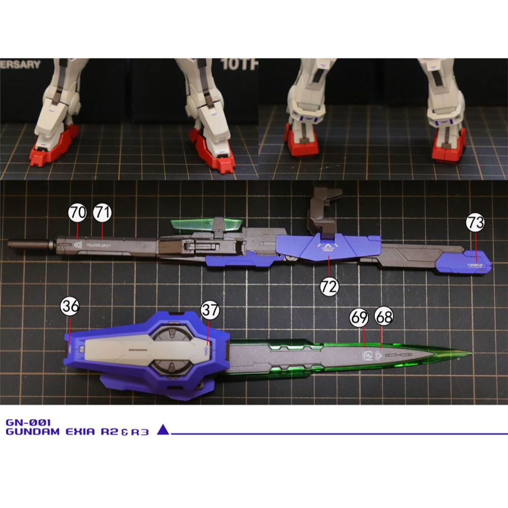 【Max模型小站】拾壹零水贴 MG 能天使R1R2R3 MB樣式能天使R1戰損 水貼-細節圖5