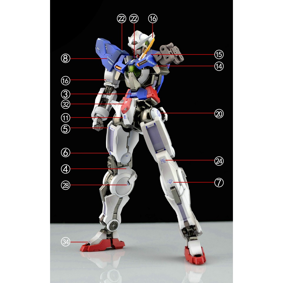 【Max模型小站】拾壹零水贴 MG 能天使R1R2R3 MB樣式能天使R1戰損 水貼-細節圖6