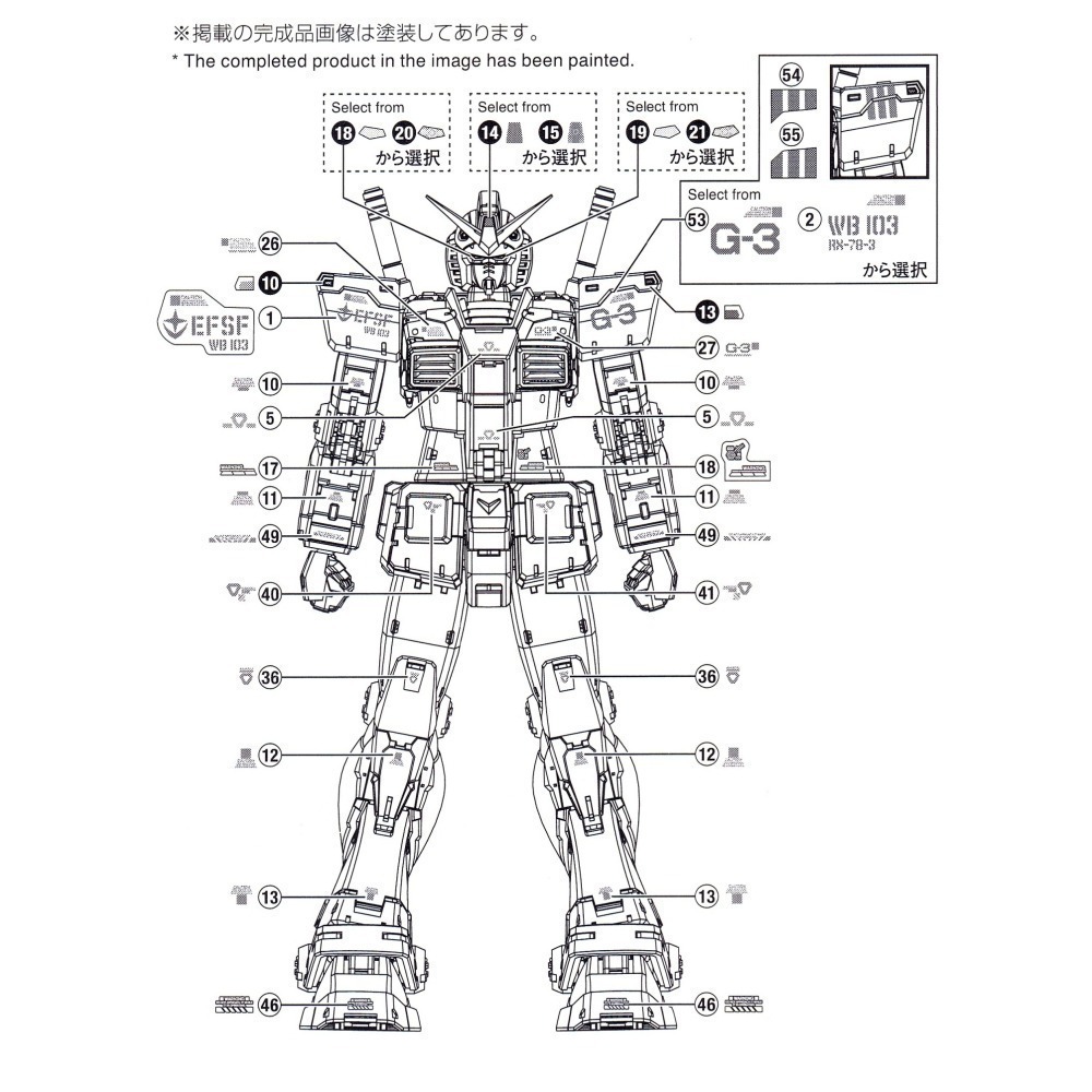 【Max模型小站】EVO RG(60)元祖 RX-78-3 元祖G-3鋼彈 Ver 2.0 螢光水貼-細節圖3