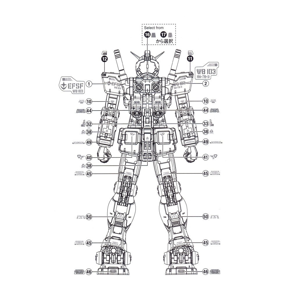 【Max模型小站】EVO RG(60)元祖 RX-78-3 元祖G-3鋼彈 Ver 2.0 螢光水貼-細節圖4