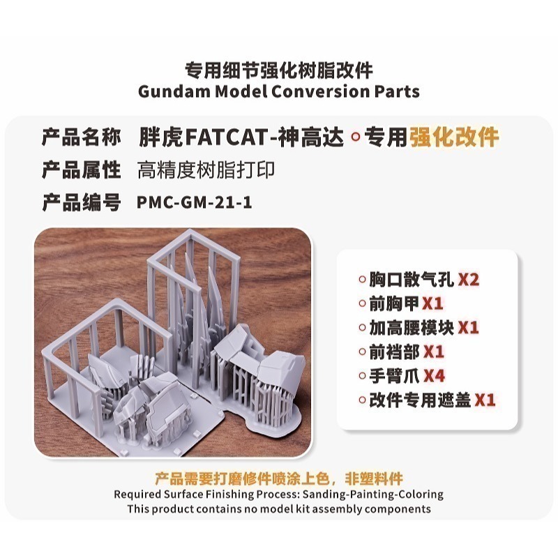【Max模型小站】TAS沉迷者 胖虎模型 神鋼彈 倍化系列 3D樹脂改件 模型改造-細節圖3
