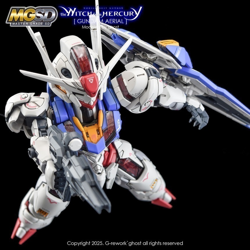 【Max模型小站】炎水貼 GHOST MGSD(06) 風靈鋼彈 水星的魔女 AERIAL 高清 螢光水貼-細節圖2