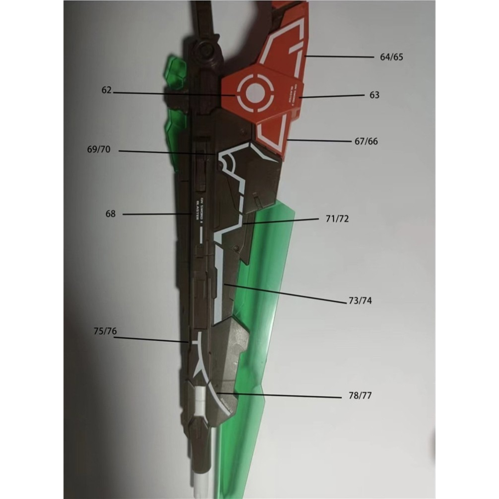 【Max模型小站】Amax工作室 MG Seven GN-00007S 00鋼彈七劍(檢察官).螢光水貼-細節圖5