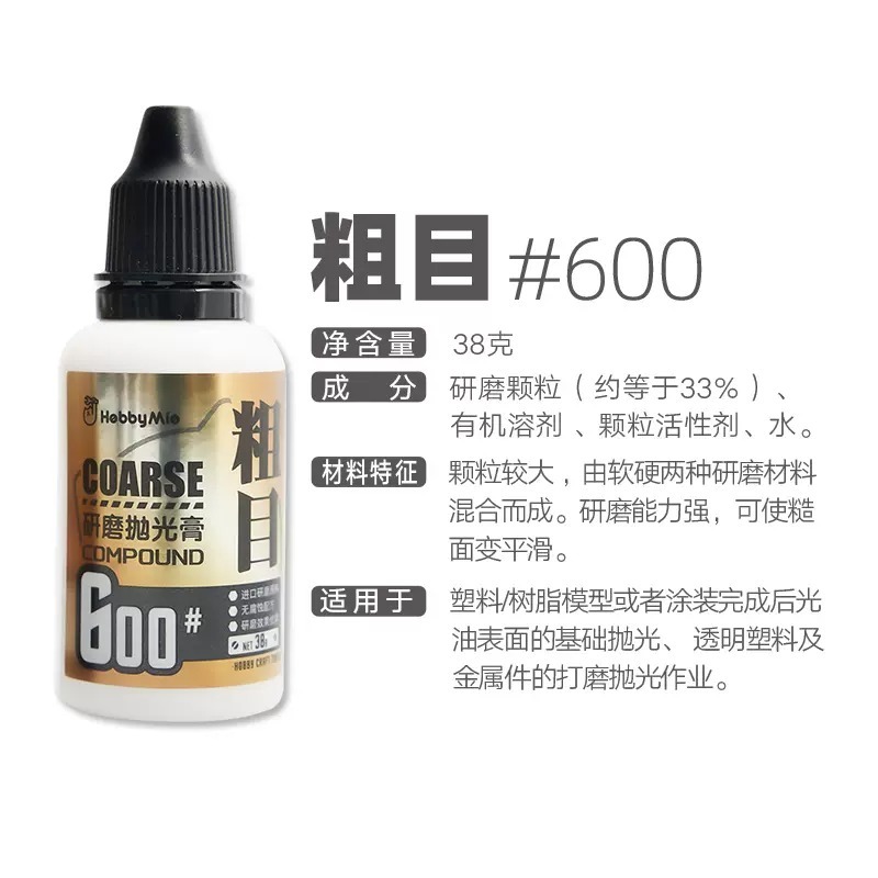 【Max模型小站】喵匠 鏡面抛光研磨膏 鋼彈車模打磨 (高 粗目细目 增亮型水蠟 抛光布)-規格圖6