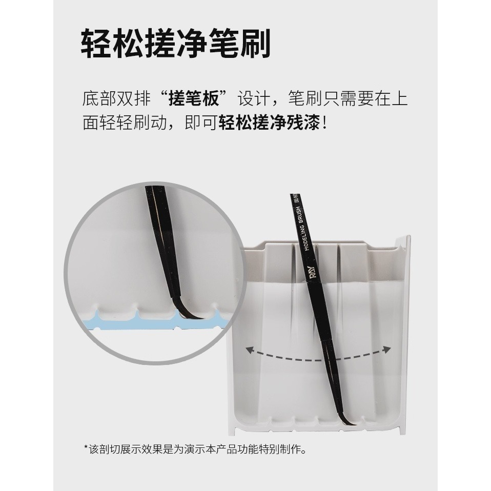 【Max模型小站】RAY的模型世界 雙艙洗筆筒+吸水墊 多功能面相筆上色筆模型-細節圖3