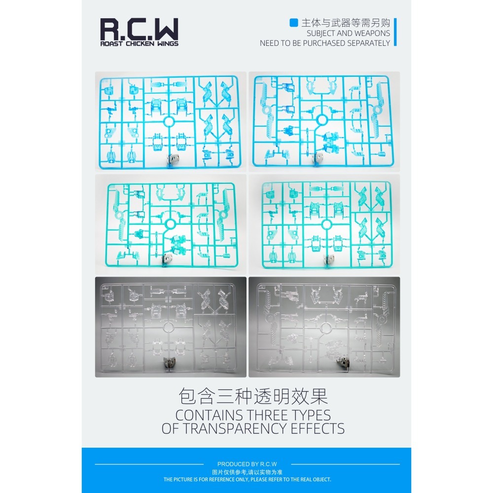 【Max模型小站】RCW 賽可繆框架 MG叙述 獨角獸 精神骨架 螢光改件(透明藍/ 透明綠)-細節圖2