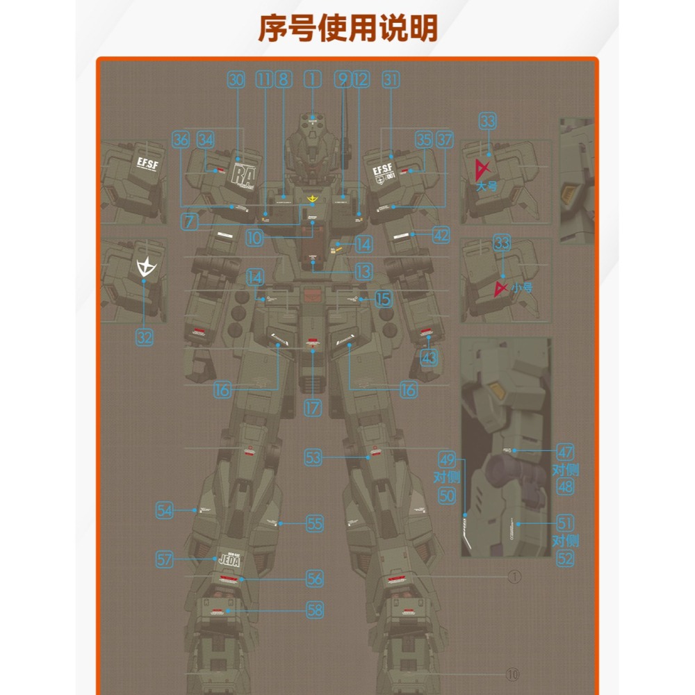 【Max模型小站】GUGU MG 1/100 膠佬星人 傑達 阿姆羅機 高清水貼-細節圖2