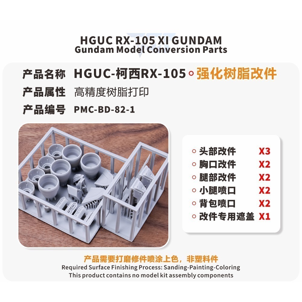 【Max模型小站】TAS沉迷者 HGUC 柯西鋼彈 3D樹酯改件+造型手 模型細節改造-細節圖3