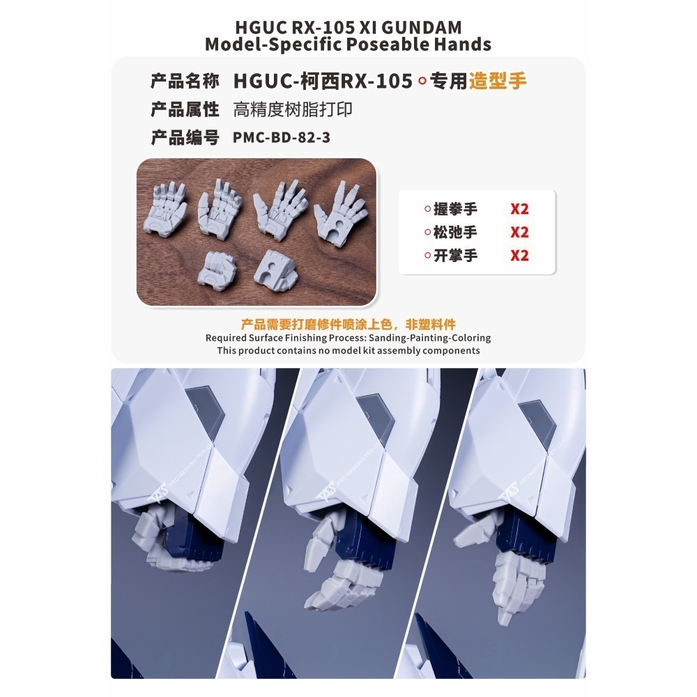 【Max模型小站】TAS沉迷者 HGUC 柯西鋼彈 3D樹酯改件+造型手 模型細節改造-細節圖4